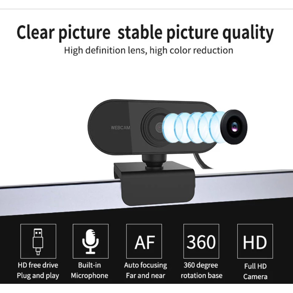 เรียนออนไลน์-ชัดแจ๋ว-กล้องเว็บแคม-ชัด-1080p-hd-auto-focus-พร้อมไมค์ในตัว-กล้อง-webcam-1080p-full-hd-ไม่ต้องลงไดรเวอร