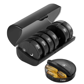 Storage Travel Large Capacity Sealed Vitamin Fish Oil 2 Times A Day Weekly AM PM Pill Organizer