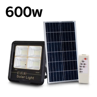 ไฟโซล่าเซลล์ 600W ไฟสปอตไลท์ โคมไฟพลังงานแสงอาทิตย์ Solar Light IP67 เปิด-ปิดอัตโนมัติ Aliziishop