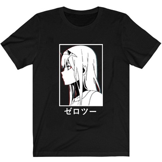 เสื้อยืดผ้าฝ้ายพิมพ์ลาย เสื้อยืด ผ้าฝ้าย พิมพ์ลายอนิเมะ Darling In The Franxx Zero Two 02 สําหรับผู้ชาย