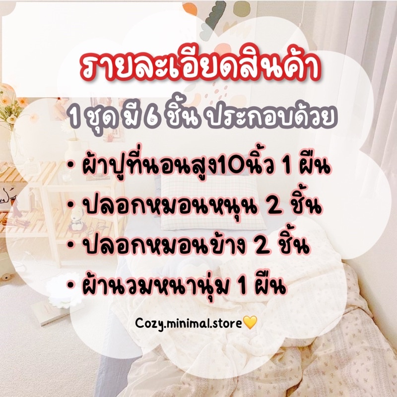 ภาพหน้าปกสินค้าชุดผ้าปูที่นอน มีผ้าห่ม ครบชุด6ชิ้น (ผ้าปู+ผ้านวม+ปลอกหมอน) ขนาด 3ฟุต-6ฟุต (มีเก็บปลายทาง) จากร้าน cozy.minimal.store บน Shopee