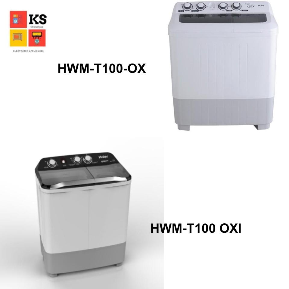 ภาพหน้าปกสินค้าเครื่องซักผ้า 2 ถัง Haier รุ่น HWM-T100 OXI และ HWM-T100-OX (ความจุ 10 กก., ถังปั่น 6.5 กก.) จากร้าน ks_officialshop บน Shopee