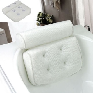 【บลูไดมอนด์】Breathable 3D Mesh Spa Bath Pillow with Suction Cups Neck and Back Support Spa Pillow for Home Hot Tub Bathr