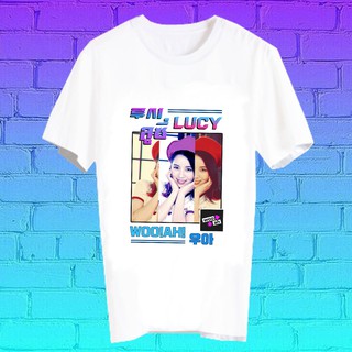 เสื้อยืดดารา Fanmade แฟนเมด คำพูด แฟนคลับ ศิลปินเกาหลี KP85 - ลูซี่ Lucy woo!ah!