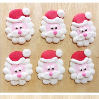 น้ำตาลรูปซานต้า ซานต้าครอสน้ำตาลปั้น ของตกแต่งเค้กวันคริสมาส Christmas cake topper น้ำตาลแต่งหน้าเค้ก เทศกาลคริสมาส