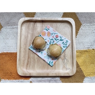 Square tray rubber wood size 6", 8", 10" ถาดไม้ จานไม้ยางพารา ที่รองจาน ทรงจัตุรัส ขนาด 6, 8, 10นิ้ว