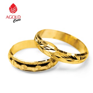 AGOLDCARE แหวนทองคำ ล้อแม็ก ครึ่งสลึง (1.895 กรัม) คละแบบ ทองคำแท้ 96.5%