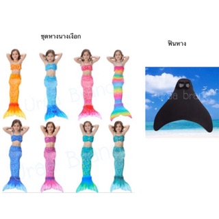 สินค้า < ส่งฟรี/พร้อมส่ง > ชุดว่ายน้ำเด็ก + คู่พร้อม Fin ตีนกบ ชุดเด็ก Mermaid Swiming เซ็ท 3 ชิ้น รุ่น Super Dot