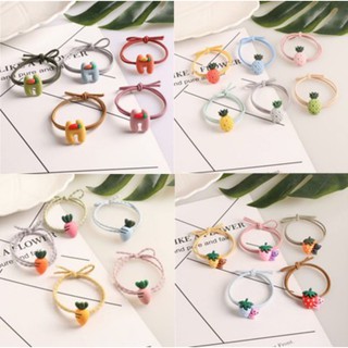 ยางรัดผมน่ารักสไตล์เกาหลีมีหลายแบบหลากสี1เส้น4บาท(พร้อมส่ง)