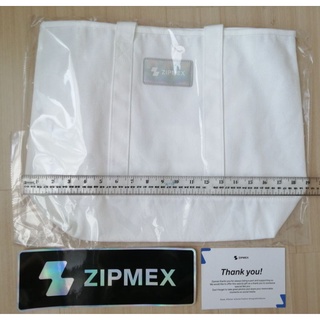 กระเป๋าผ้าสีขาว zipmex (ไม่มี sticker)​ ซิปเม็กซ์ ZMT Zipmex