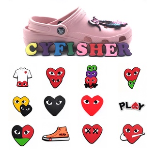 จี้การ์ตูนกราฟฟิตี้ หัวใจน่ารัก สําหรับตกแต่งรองเท้า Crocs Clogs DIY