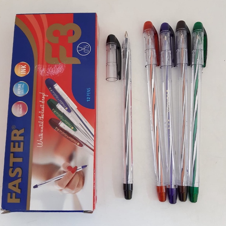 Hitam ปากกาลูกลื่น Faster F3 สีดํา 0.5 มม./ปากกาลูกลื่น/ปากกา/ปากกา/ปาก ...