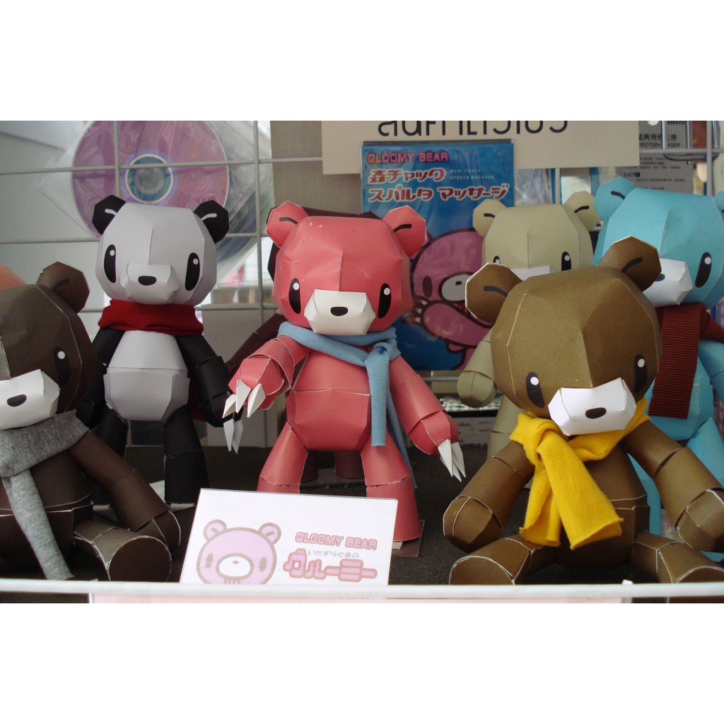 ของเล่นโมเดลกระดาษหมีคลั่ง-gloomy-bear-papercraft-พร้อมคู่มือประกอบการทำ