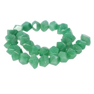 ลูกปัดหินแท้เม็ดเจียเหลี่ยม หินอเวนเทอร์รีน (Aventurine) 13x20 mm (LZ-0285 สีเขียว)