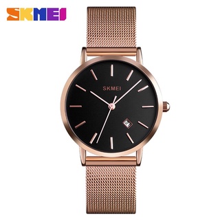 SKMEI Fashion Women Watch Casual Quartz Wristwatches Simple Style 3bar Waterproof Stainless Steel Watchband reloj mujer