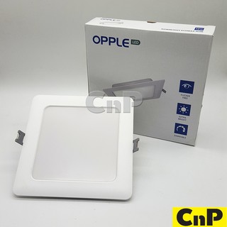 OPPLE โคมไฟดาวน์ไลท์ ฝังฝ้า 16.2 ซม. Panel LED หรี่แสงได้ 12W รุ่น DL-RC-ESIII S150 แสงเหลือง Warm White