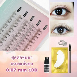 ชุดต่อขนตา ขนตาปลอม ต่อขนตา eyelash ขนตาปลอม3D แถมอุปกรณ์ต่อขนตา ขนตาปลอมติดเอง แกนใส นิ่ม