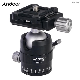 Andoer Mt-C1 อะแดปเตอร์ขาตั้งกล้องอะลูมิเนียมหมุนได้ 360 องศาขนาดกะทัดรัดพร้อมแผ่นปลด