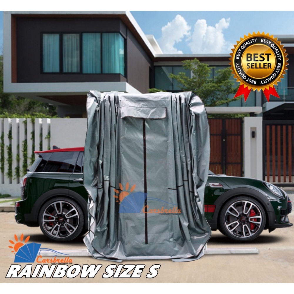 เต็นท์จอดรถพับได้-carsbrella-รุ่น-rainbow-size-s-สำหรับรถที่มีขนาดเล็ก-กลาง-aluminium-frame-ป้องกันสิ่งสกปรก-ฝุ่นละออง