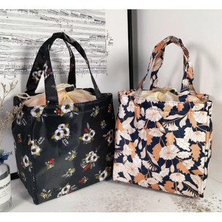 Floral bag กระเป๋าเก็บอุหภูมิลายดอกปิคนิคหูจับยาว