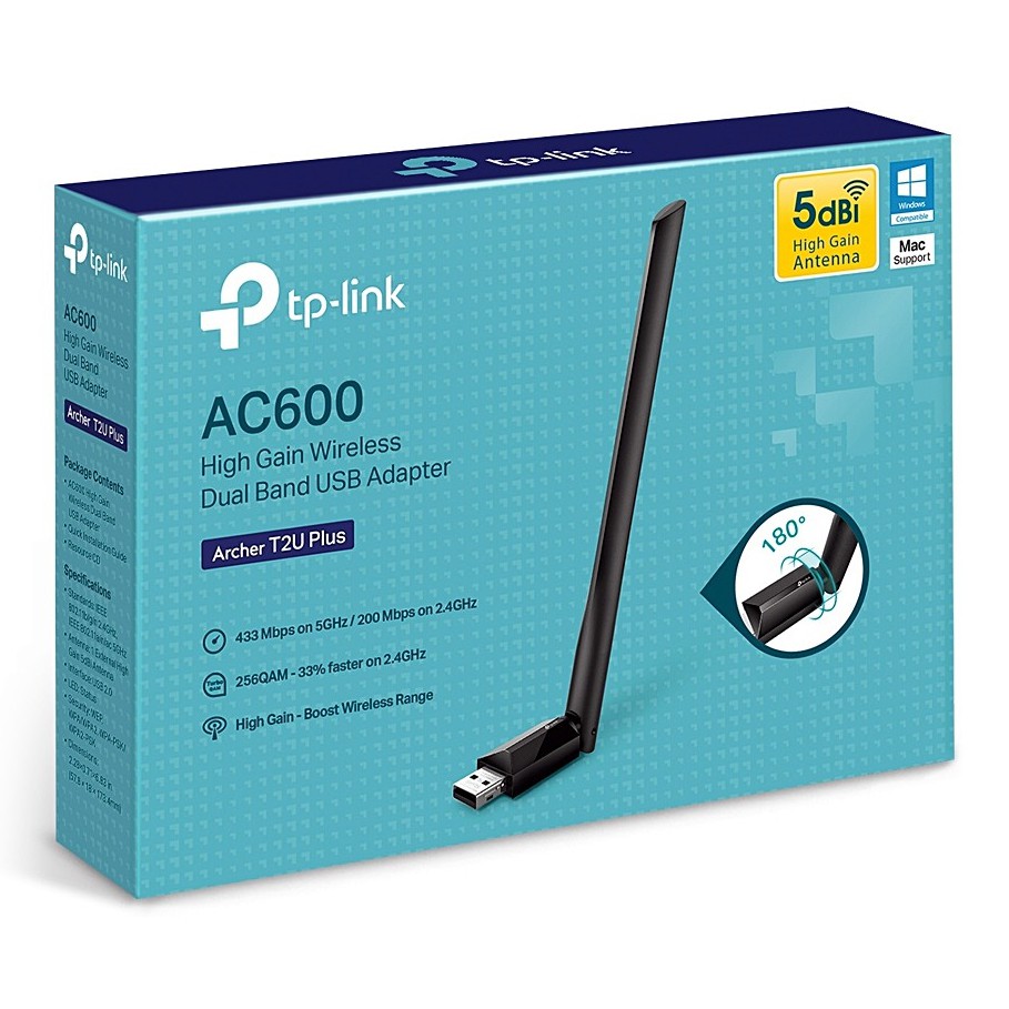 ภาพหน้าปกสินค้าTP-LINK (Archer T2U Plus) Wi-Fi AC600 Dual Band High Power 5GHz, 2.4GHz อุปกรณ์รับสัญญาณไวไฟ จากร้าน hardware_corner บน Shopee