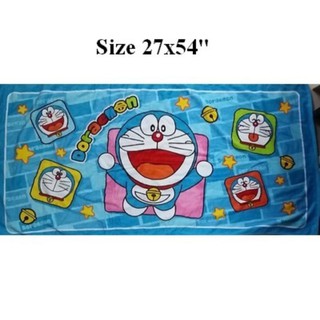 ลิขสิทธิ์แท้ ผ้าขนหนู ผืนใหญ่ ขนาด 27x54 นิ้ว โดเรม่อน (Doraemon) ราคาป้าย 540บ.