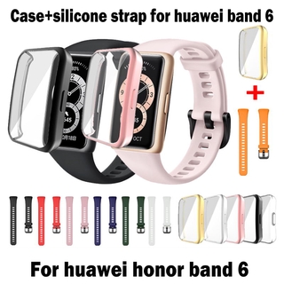 huawei band 6 pro smart band สายรัดข้อมือซิลิโคน + เคสสําหรับ Huawei Band 6 smart band