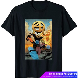 Marvelเสื้อยืดลำลอง Marvel Fantastic Four X-Men Red Comic Cover T-Shirt Marvel Sports T-shirt