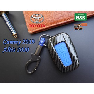 เคสเคฟล่ากุญแจรีโมทรถยนต์ เคสกุญแจ ซองกุญแจ Toyota รุ่น Cammy ปี 2019 / Altis ปี 2020 / (ซิลิโคนสีน้ำเงิน)