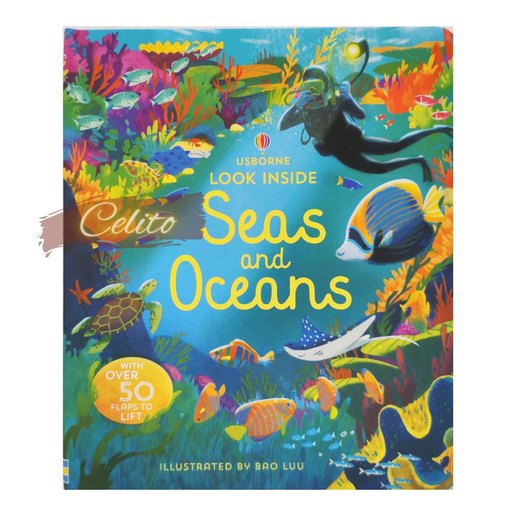 หนังสือเสริมการศึกษาเด็ก Usborne Look Inside Seas and Oceans Lift The ...
