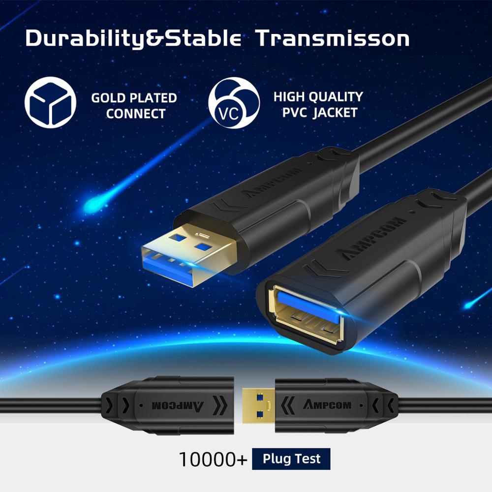 ampcom-สายเคเบิลต่อขยาย-usb-3-0-สําหรับคีย์บอร์ด-เมาส์-ตัวผู้-เป็น-a-ตัวเมีย