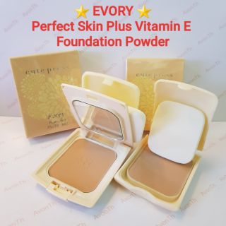 🎯สินค้าพร้อมส่ว🎯Evory Perfect Skin Plus Vitamin E Foundation Powder By Cute Press