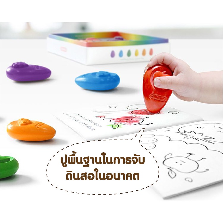 ommo-สีเทียนปลอดสารพิษ-baby-crayons-color-set-ของเล่นสำหรับเด็ก-ใช้วาดรูปสร้างจินตนาการ-สามารถเล่นได้ตั้งแต่-1-ขวบขึ้นไป