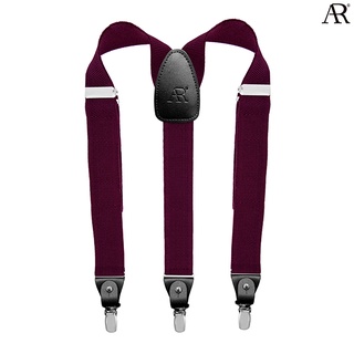 ANGELINO RUFOLO Suspenders(สายเอี๊ยม) 3.5CM. รูปทรงYแบบปรับความยาวได้ คุณภาพเยี่ยม ดีไซน์ Beehive สีไวน์/สีเทา/สีน้ำตาล