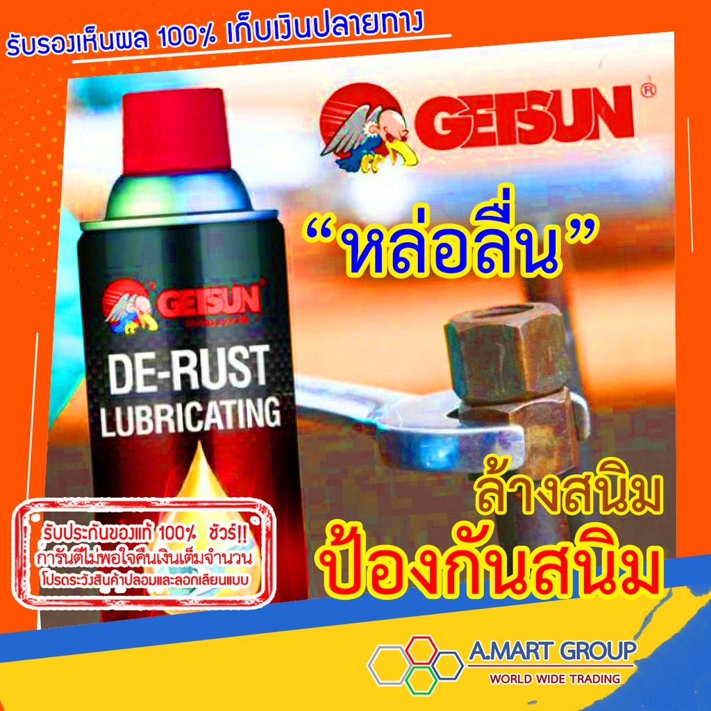 สินค้าแนะนำ-ใช้ดีบอกต่อ-เปรย์หล่อลื่น-ป้องกันสนิม-ทำความสะอาดชิ้นส่วนยานยนต์-เครื่องจักร-getsun