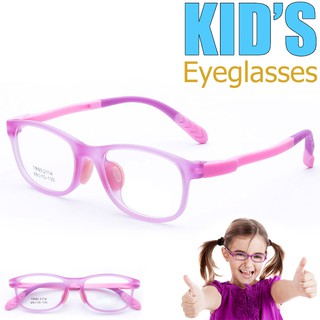 แว่นตาเกาหลีเด็ก Fashion Korea Children แว่นตาเด็ก รุ่น 2104 C-4 สีชมพู วัสดุ TR-90 เบาและยืดหยุนได้สูง ขาข้อต่อ