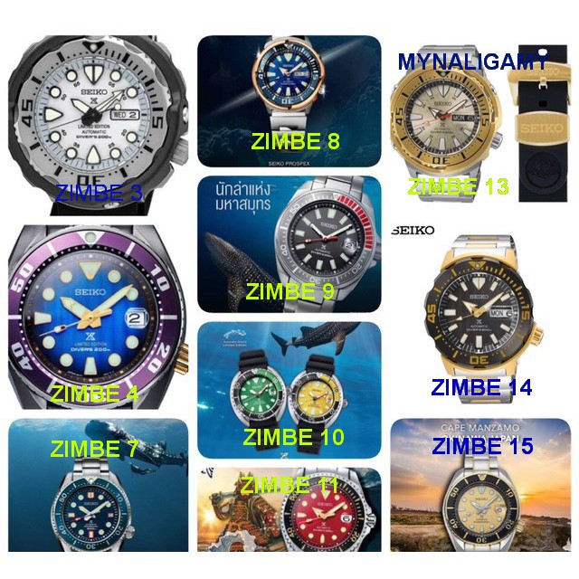 SEIKO ZIMBE 3 4 8 10 13 14 15 MINI TURTLE MONSTER KOMODO BABY TUNA SHOGUN SUMO LIMTTED EDITION Shopee Thailand
