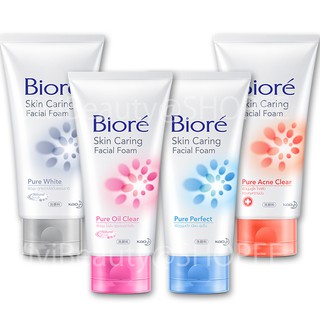 ภาพหน้าปกสินค้าBiore Skin Caring Facial Foam หลอดใหญ่ 100g บิโอเร โฟมล้างหน้า โฟมสครับ ลดสิว หน้าใส E3 Pure Perfect Oil Clear ซึ่งคุณอาจชอบสินค้านี้