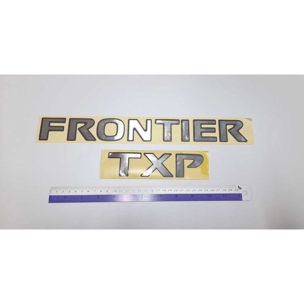 สติ๊กเกอร์แบบดั้งเดิม ติดฝาท้าย NISSAN FRONTIER คำว่า FRONTIER TXP TL ...