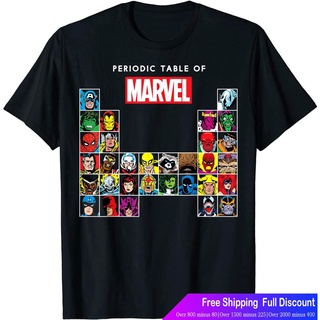 ร์ตูนพิมพ์ฤดูร้อน ย์เสื้อยืด Marvel Periodic Table Of Heroes &amp; Villains Retro T-Shirt T-Shirt Marvel MensW/r