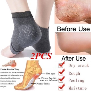 ถุงเท้าสวมส้นเท้าเสริมเจล ป้องกันส้นเท้าแตก รักษาความชุ่มชื้นให้กับส้นเท้า ถุงเท้าสวมส้นเท้าผ้าเคลือบผิวเจลปกปัองส้นเท้า