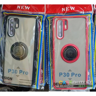 เคส Huawei P30 pro P30pro TPU ใสขุ่น ขอบสี แหวน ตั้งได้ ติดที่ตั้ง แม่เหล็กได้  เคสขอบสี ติดแหวน