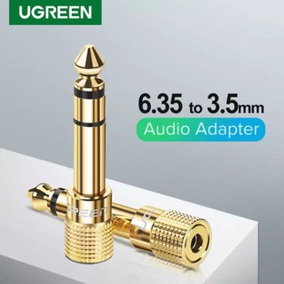 สินค้า UGREEN รุ่น 20503 อะแดปเตอร์ หัวเเจ็ค 6.35mm แปลงเป็น 3.5mm ชุปทอง24k Original สำหรับหูฟัง และเฮดโฟน (1ชิ้น)