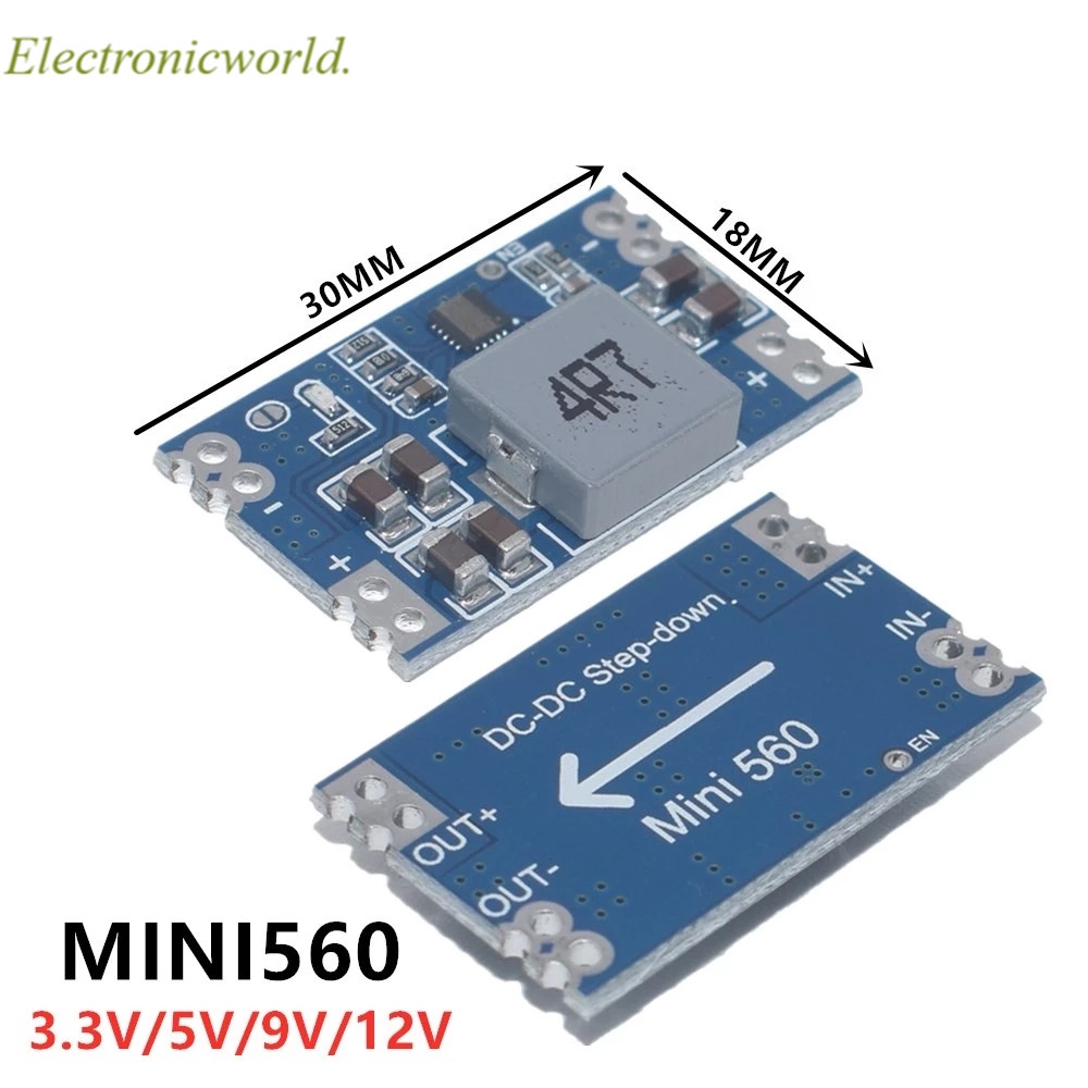 5a DC-DC mini560 โมดูลแรงดันไฟฟ้าเอาท์พุท 3.3 5V 9V 12V | Shopee Thailand