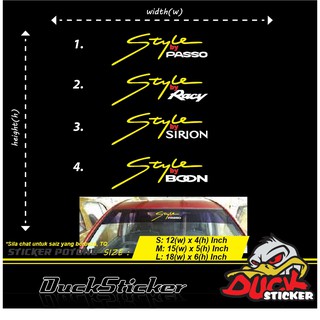 สไตล์โดย PASSO, RACY, SIRION, BOON STICKER 1 ชิ้น มีดตัด daihatsu ...