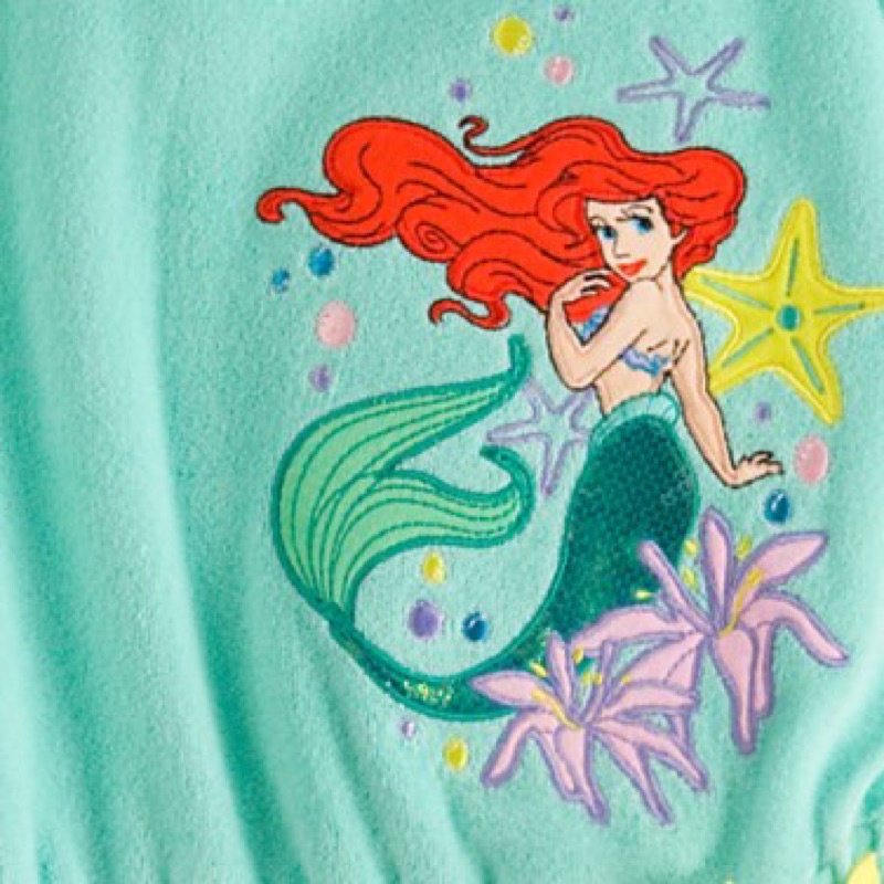 เสื้อคลุมว่ายน้ำ-disney-ariel-cover-up-for-girls-สีเขียว-ไซส์-s-5-6-disneystore-อเมริกา