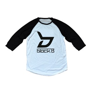 เสื้อยืด เสื้อไหล่สโลป เสื้อแขนสามส่วน KPOP BLOCK B RAGLAN 3/4 SLEEVE T-SHIRT