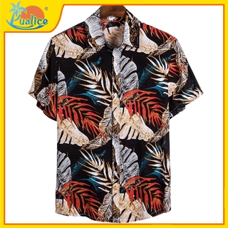 ภาพหน้าปกสินค้าSummer Men Shirt Beach Hawaiian Shirt Tropical Summer Short Sleeve Shirt Casual Loose Cotton Button Down Shirts Beach Wear ที่เกี่ยวข้อง