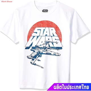 ผ้าฝ้าย 100%เสื้อยืดแขนสั้น STAR WARS Boys MensVintage Inspired X-Wing Fighter T-Shirt Popular T-shirtsS-3XL