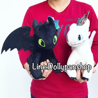 HowToTrainYouDragon ตุ๊กตาเขี้ยวกุด เพลิงนวล,เพลิงนิล,Toothless, night Fury,Light Fury มังกร 👉🏻ขนาด8,12นิ้ว👈🏻 ของแท้